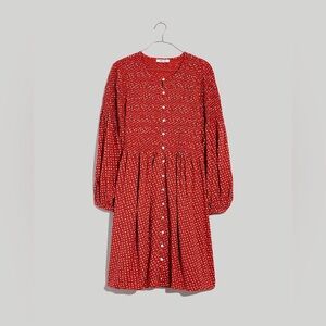 Madewell Challis Button-Front Mini Dress in Tiny Daisy